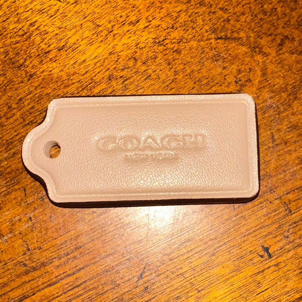 Coach Tan Leather Bag Tag